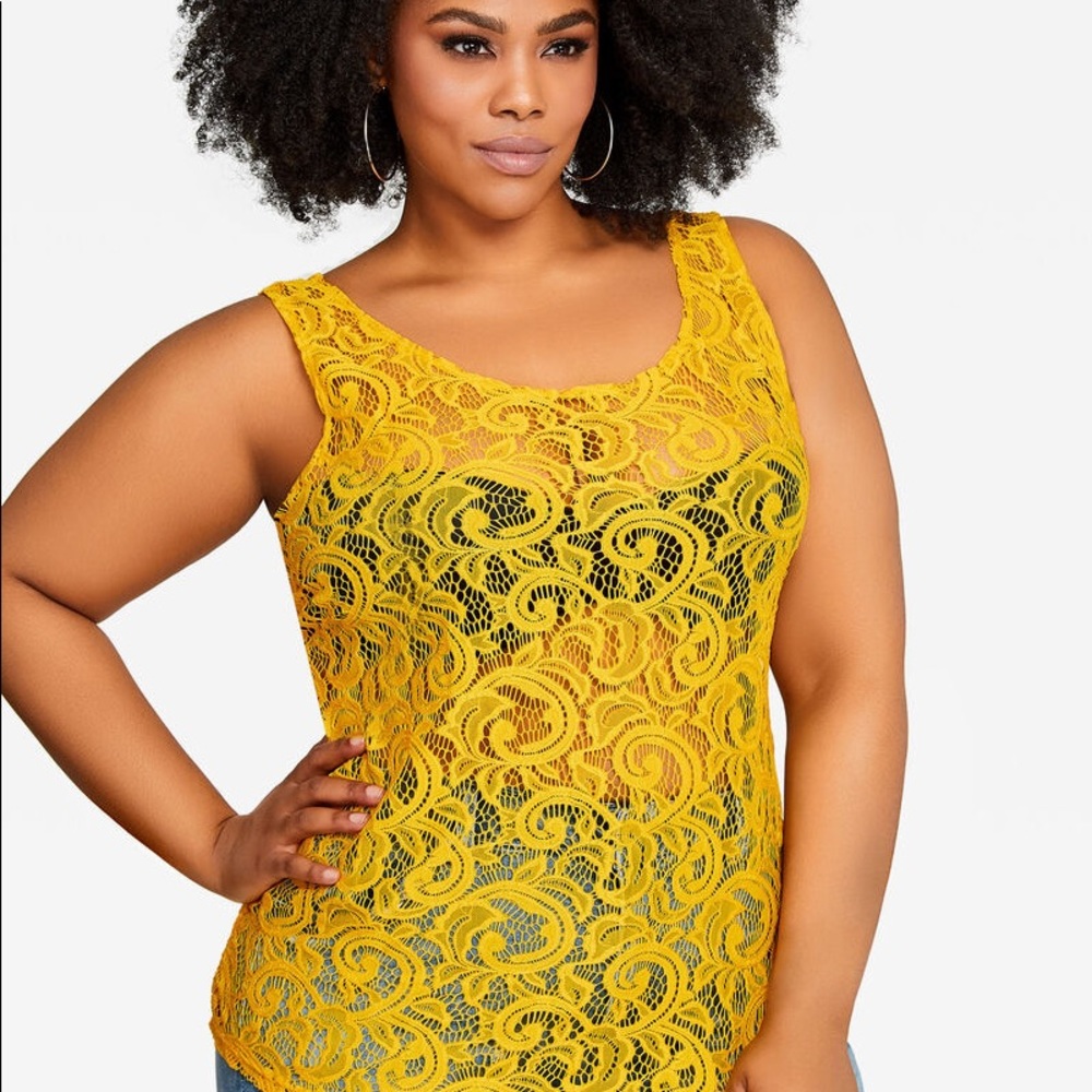 Plus size lace tank top